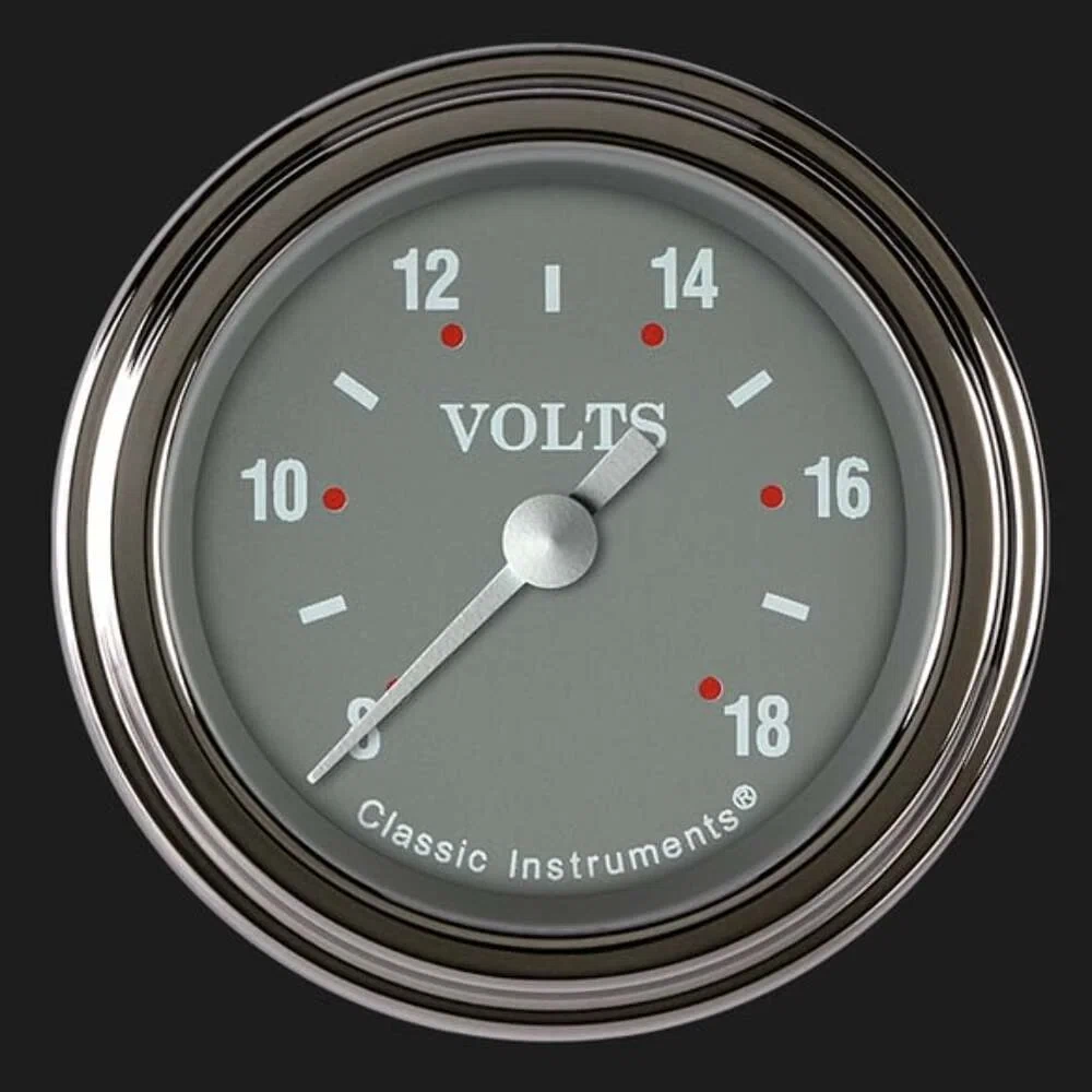 Silver Gray 2 1_8_ Voltage Gauge SG130SLF
